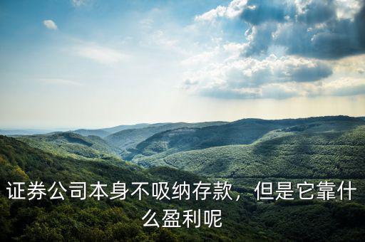 證券公司本身不吸納存款，但是它靠什么盈利呢