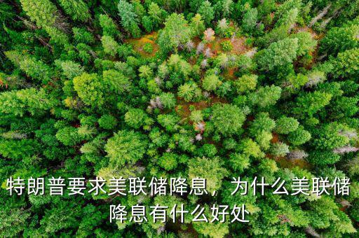 特朗普要求美聯(lián)儲降息，為什么美聯(lián)儲降息有什么好處