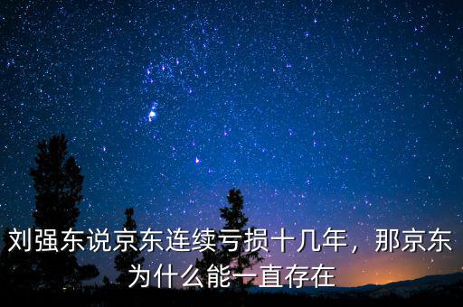 劉強(qiáng)東說京東連續(xù)虧損十幾年，那京東為什么能一直存在