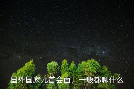 國外國家元首會(huì)面，一般都聊什么