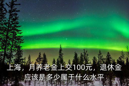 上海，月養(yǎng)老金上交100元，退休金應(yīng)該是多少屬于什么水平