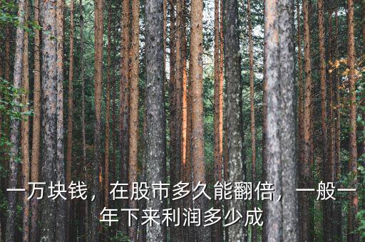 一萬塊錢，在股市多久能翻倍，一般一年下來利潤多少成
