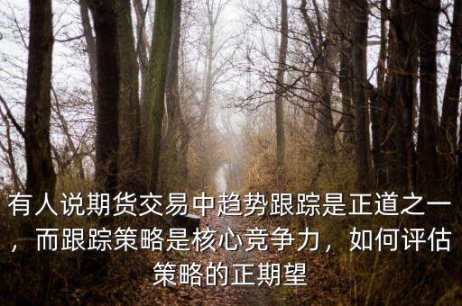 有人說期貨交易中趨勢跟蹤是正道之一，而跟蹤策略是核心競爭力，如何評估策略的正期望