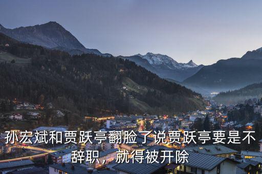 孫宏斌和賈躍亭翻臉了說(shuō)賈躍亭要是不辭職，就得被開(kāi)除