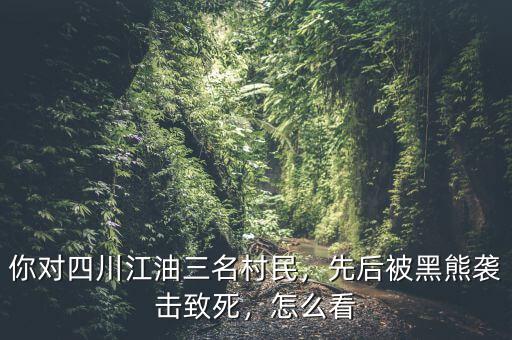 你對(duì)四川江油三名村民，先后被黑熊襲擊致死，怎么看
