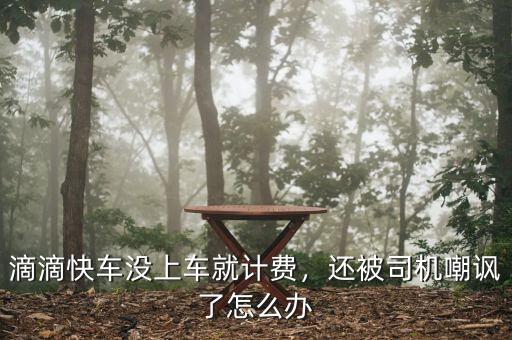 滴滴快車沒上車就計費，還被司機嘲諷了怎么辦
