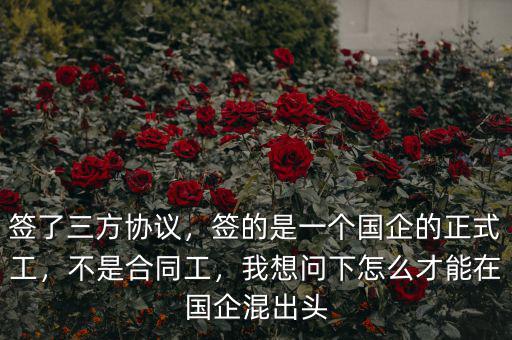 簽了三方協(xié)議，簽的是一個(gè)國企的正式工，不是合同工，我想問下怎么才能在國企混出頭