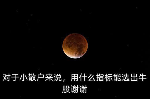 對于小散戶來說，用什么指標能選出牛股謝謝