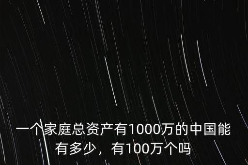 一個(gè)家庭總資產(chǎn)有1000萬(wàn)的中國(guó)能有多少，有100萬(wàn)個(gè)嗎