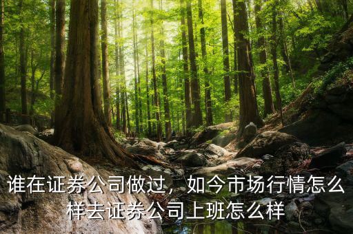 誰(shuí)在證券公司做過(guò)，如今市場(chǎng)行情怎么樣去證券公司上班怎么樣