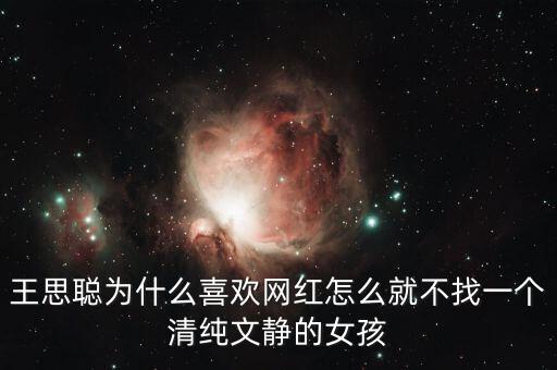 王思聰為什么喜歡網紅怎么就不找一個清純文靜的女孩