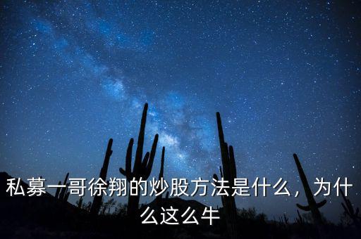 私募一哥徐翔的炒股方法是什么，為什么這么牛