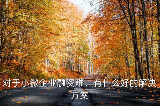 對于小微企業(yè)融資難，有什么好的解決方案