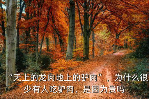 “天上的龍肉地上的驢肉”，為什么很少有人吃驢肉，是因?yàn)橘F嗎