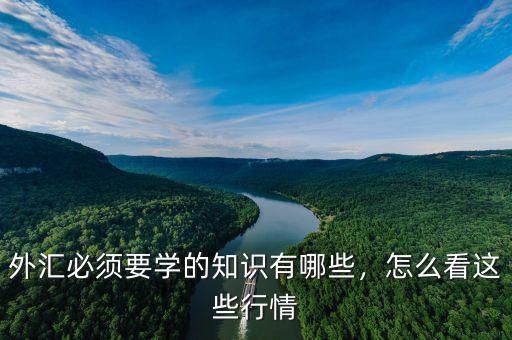 外匯必須要學的知識有哪些，怎么看這些行情