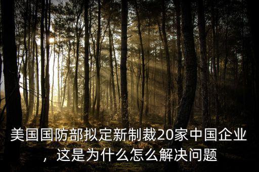 美國國防部擬定新制裁20家中國企業(yè)，這是為什么怎么解決問題