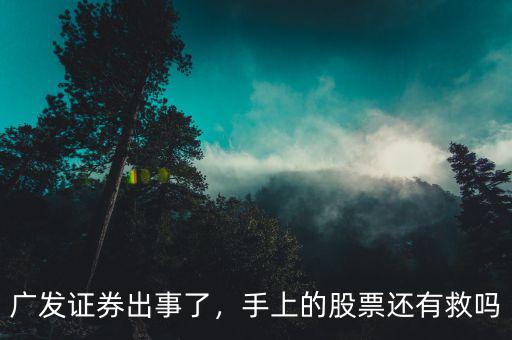 廣發(fā)證券出事了，手上的股票還有救嗎