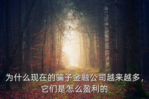 為什么現(xiàn)在的騙子金融公司越來(lái)越多，它們是怎么盈利的