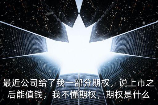 最近公司給了我一部分期權，說上市之后能值錢，我不懂期權，期權是什么