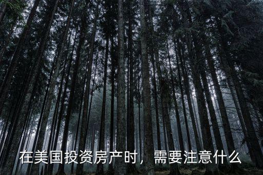 在美國投資房產(chǎn)時，需要注意什么