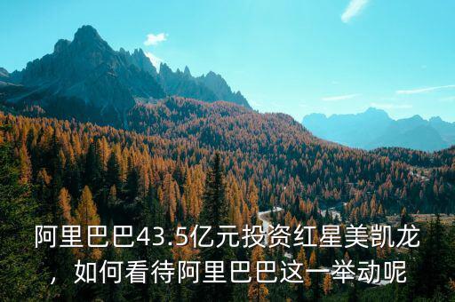 阿里巴巴43.5億元投資紅星美凱龍，如何看待阿里巴巴這一舉動呢