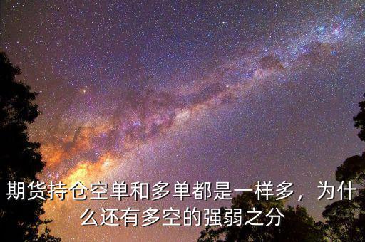 期貨持倉空單和多單都是一樣多，為什么還有多空的強(qiáng)弱之分