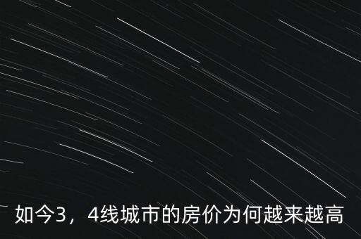 如今3，4線城市的房價為何越來越高