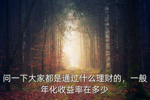 問一下大家都是通過什么理財?shù)?，一般年化收益率在多? class=