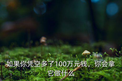如果你憑空多了100萬元錢，你會(huì)拿它做什么
