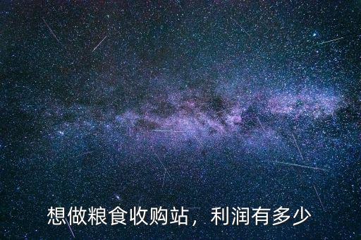 想做糧食收購(gòu)站，利潤(rùn)有多少