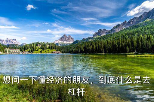 想問一下懂經(jīng)濟(jì)的朋友，到底什么是去杠桿