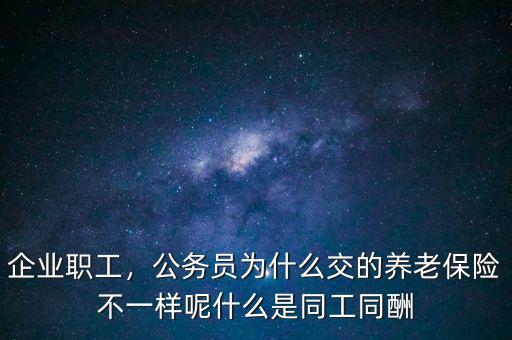 企業(yè)職工，公務(wù)員為什么交的養(yǎng)老保險(xiǎn)不一樣呢什么是同工同酬