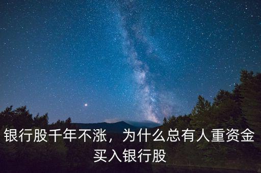 銀行股千年不漲，為什么總有人重資金買入銀行股
