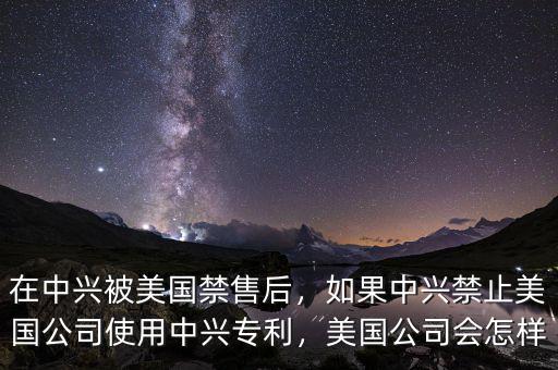在中興被美國禁售后，如果中興禁止美國公司使用中興專利，美國公司會怎樣