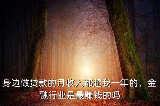 身邊做貸款的月收入都超我一年的，金融行業(yè)是最賺錢的嗎