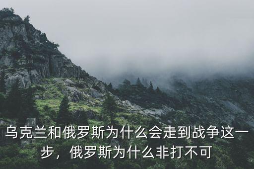 烏克蘭和俄羅斯為什么會走到戰(zhàn)爭這一步，俄羅斯為什么非打不可