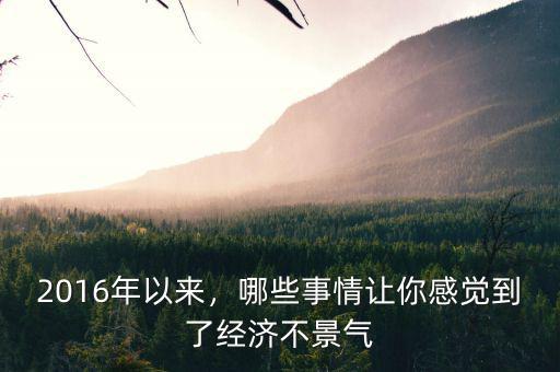 2016年以來(lái)，哪些事情讓你感覺(jué)到了經(jīng)濟(jì)不景氣