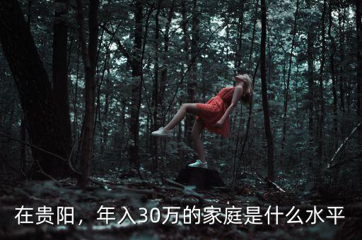 在貴陽(yáng)，年入30萬(wàn)的家庭是什么水平