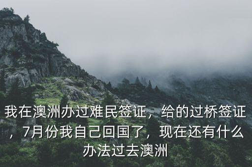 我在澳洲辦過(guò)難民簽證，給的過(guò)橋簽證，7月份我自己回國(guó)了，現(xiàn)在還有什么辦法過(guò)去澳洲