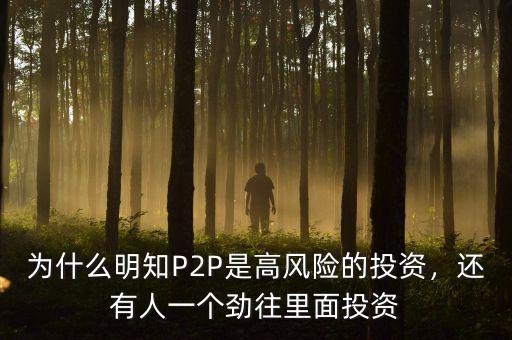 為什么明知P2P是高風(fēng)險(xiǎn)的投資，還有人一個(gè)勁往里面投資