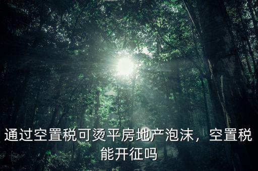 通過(guò)空置稅可燙平房地產(chǎn)泡沫，空置稅能開(kāi)征嗎