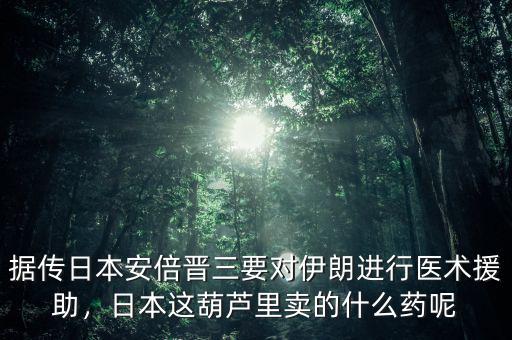 據(jù)傳日本安倍晉三要對伊朗進行醫(yī)術(shù)援助，日本這葫蘆里賣的什么藥呢