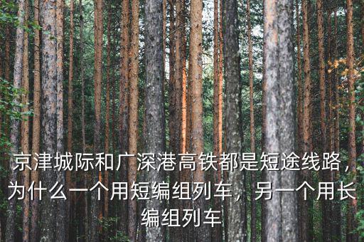 京津城際和廣深港高鐵都是短途線路，為什么一個(gè)用短編組列車(chē)，另一個(gè)用長(zhǎng)編組列車(chē)
