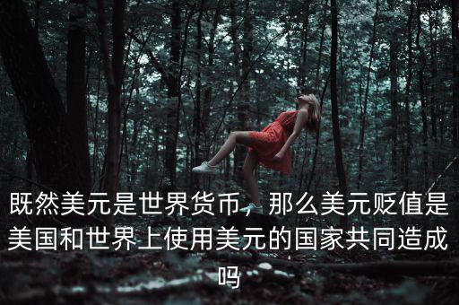 既然美元是世界貨幣，那么美元貶值是美國和世界上使用美元的國家共同造成嗎