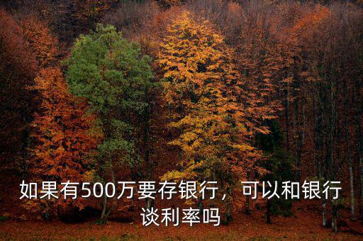 如果有500萬(wàn)要存銀行，可以和銀行談利率嗎