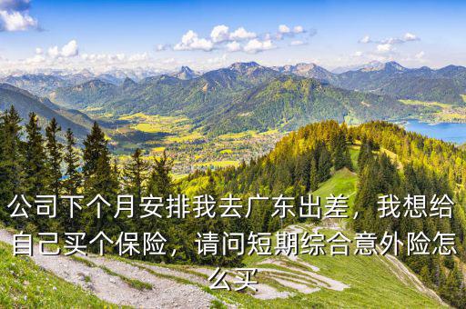 公司下個(gè)月安排我去廣東出差，我想給自己買個(gè)保險(xiǎn)，請(qǐng)問短期綜合意外險(xiǎn)怎么買