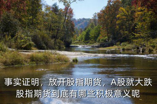 事實證明，放開股指期貨，A股就大跌股指期貨到底有哪些積極意義呢