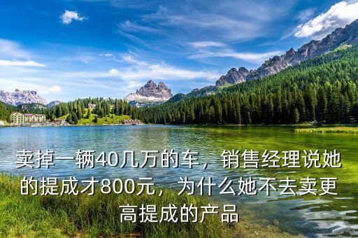 賣掉一輛40幾萬的車，銷售經(jīng)理說她的提成才800元，為什么她不去賣更高提成的產(chǎn)品