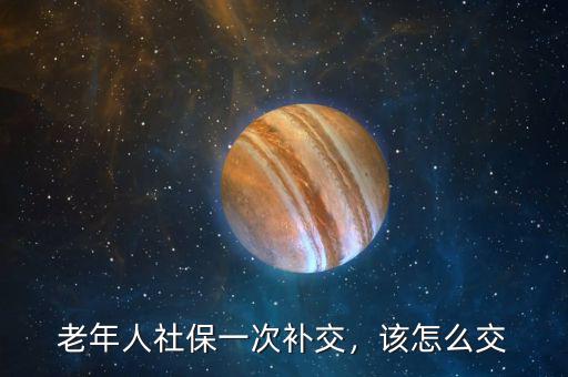 老年人社保一次補交，該怎么交