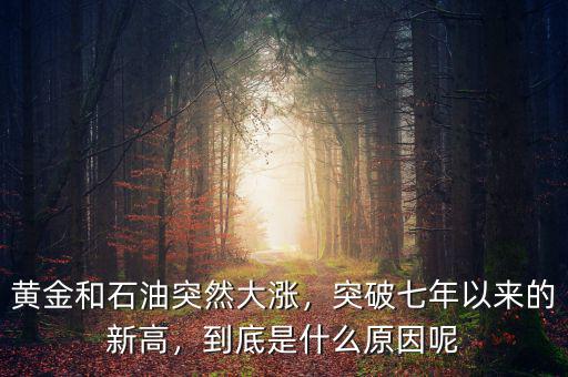 黃金和石油突然大漲，突破七年以來的新高，到底是什么原因呢